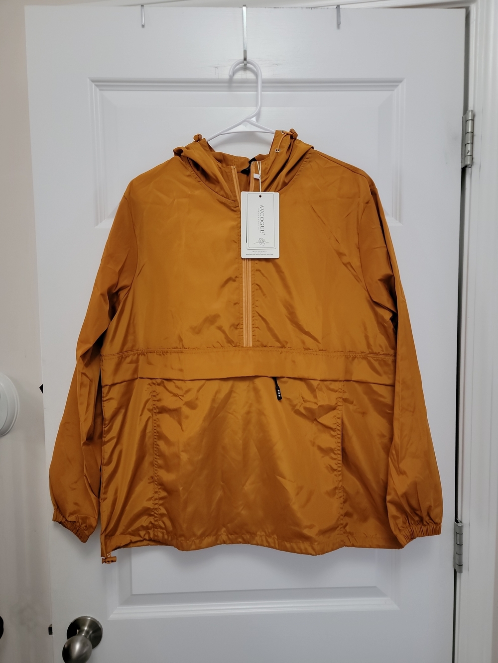 Avoogue Packable Rain Jacket ightweight pullover outdoor activities Yellow S NWT